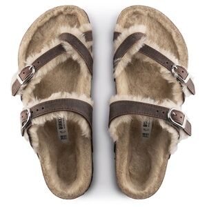 Birkenstock Brown Shearling Sandals